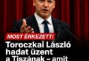 Toroczkai László hadat üzent a Tiszának – amit mondott, az a legkeményebb kritika!